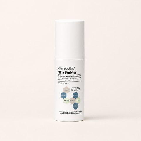 Clinisoothe+ Skin Purifier on a warm cream background