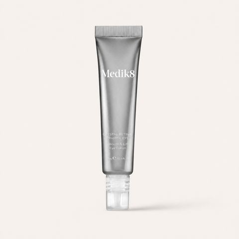 Medik8 Crystal Retinal Ceramide Eye 3 on a warm cream Curatory studio background