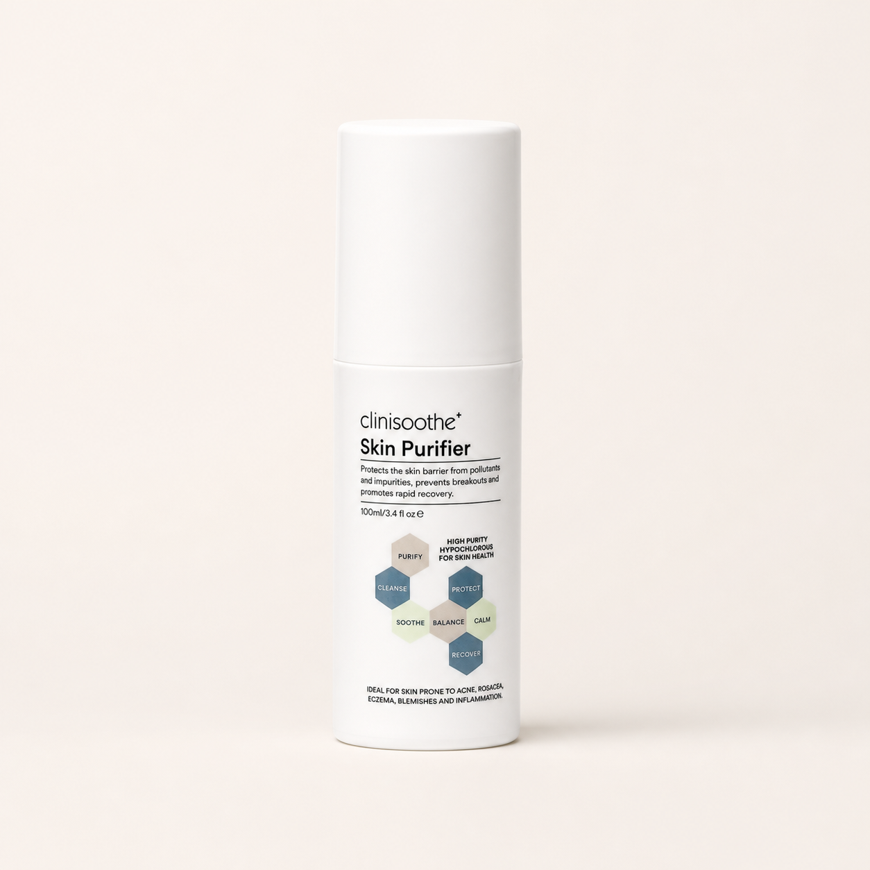 Clinisoothe+ Skin Purifier on a warm cream background
