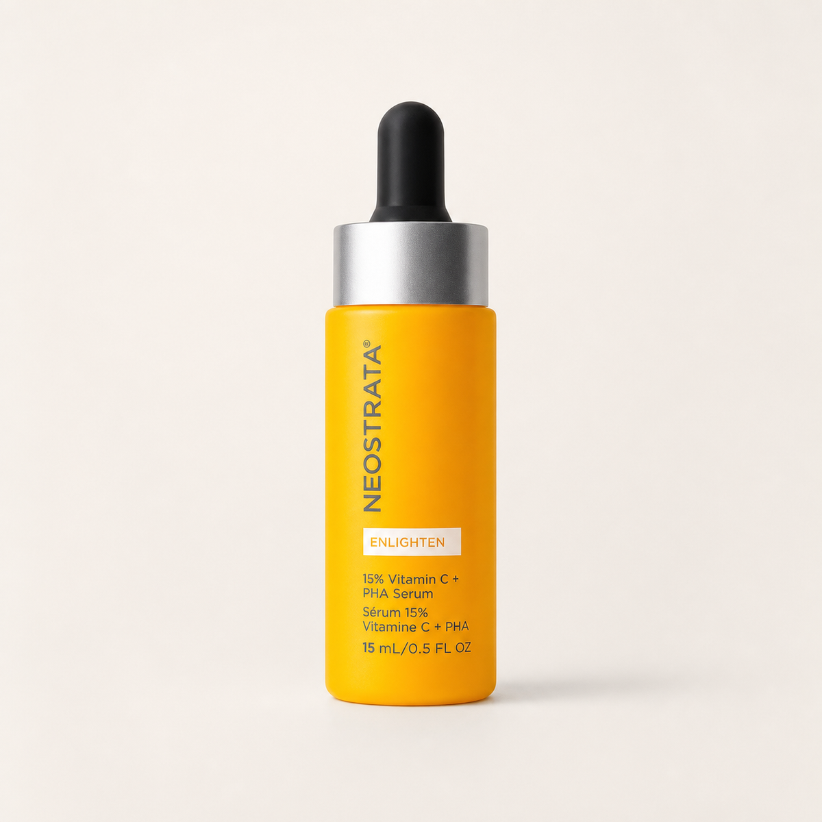 NeoStrata 15% Vitamin C and PHA Serum on a warm cream background
