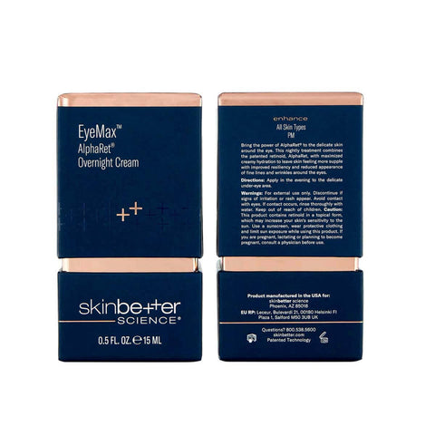 SkinBetter Science EyeMax AlphaRet Overnight Cream packaging information